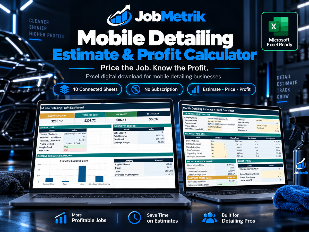 Mobile Detailing Estimate & Profit Calculator