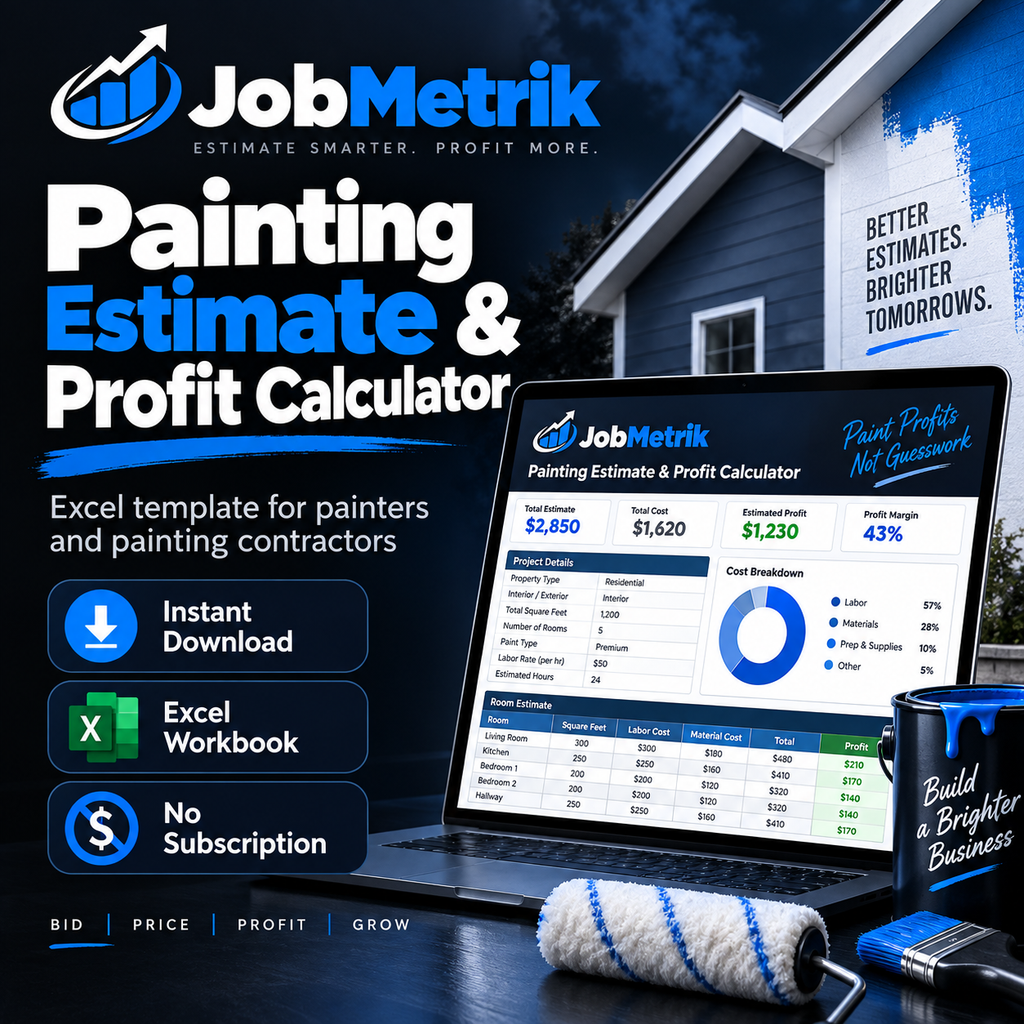 JobMetrik Painting Estimate and Profit Calculator Excel template