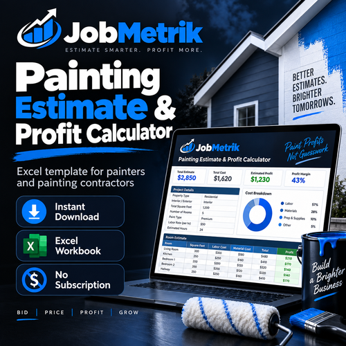 JobMetrik Painting Estimate and Profit Calculator Excel template