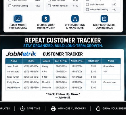 Repeat customer and rebooking tracker for mobile detailers