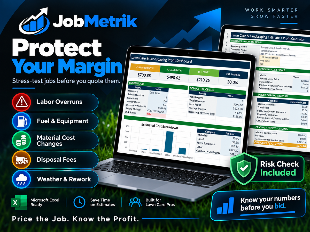 Lawn care margin protection and risk check